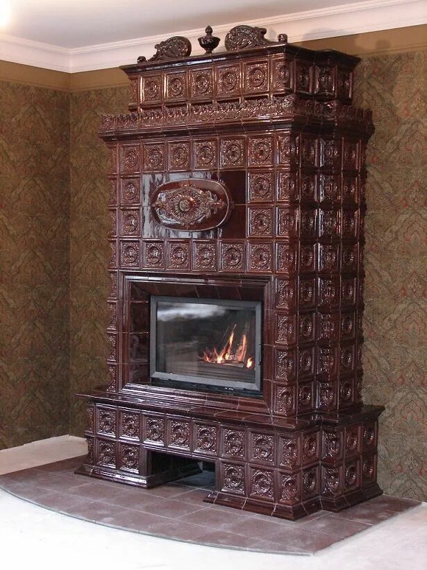 Плитка для камина и печей фото Камины изразцы Home fireplace, Bookshelves around fireplace, Cabin fireplace