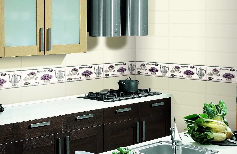 Плитка для кухни каталог фото Crockery silver 15х45