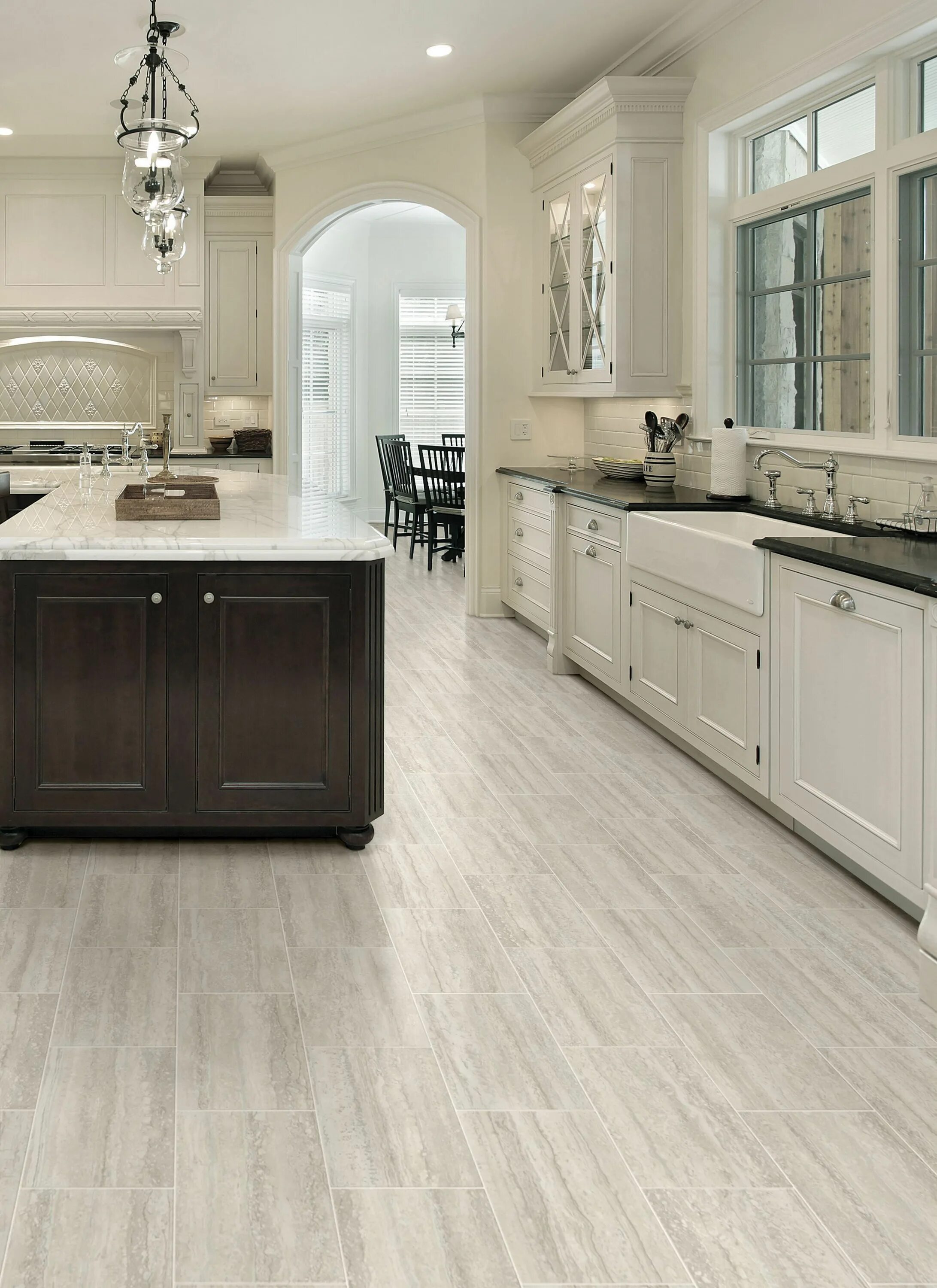 Плитка для кухни пола светлая фото минск 80+ Alluring Kitchen Floor Ideas You Must Have (2018) Kitchen vinyl, Vinyl floor