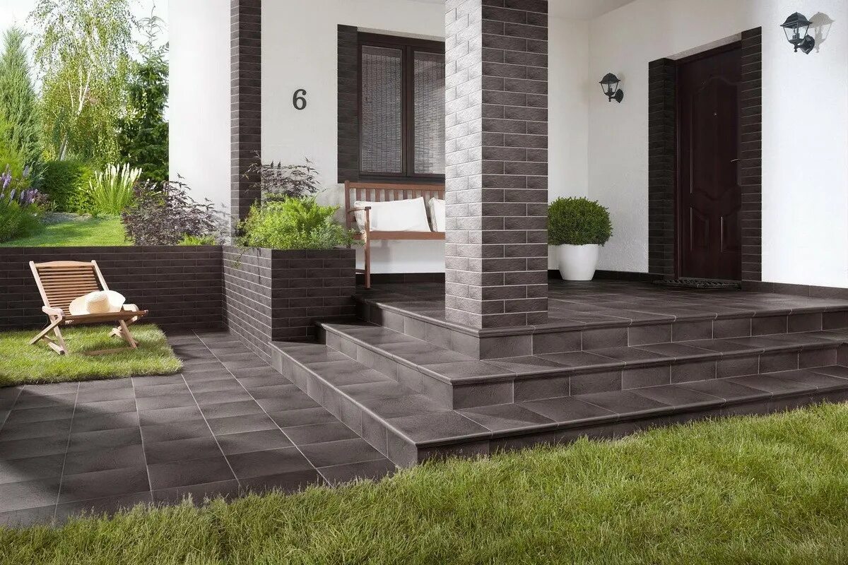 Плитка для порога на улице фото Semir Grafit Structure - Poland-Tile.ru: Польская плитка завода Paradyz, клинкер