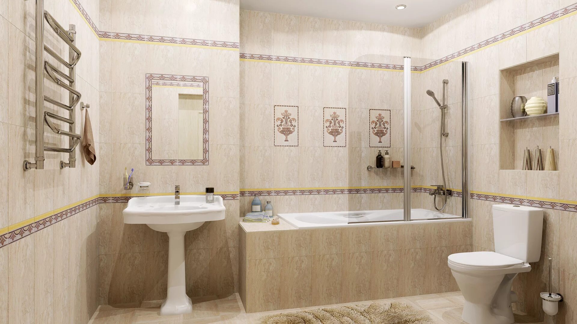 Плитка для ванной фото тула Дизайн-проект из плитки и керамогранита Ceramica Classic Efes Greese - интернет-