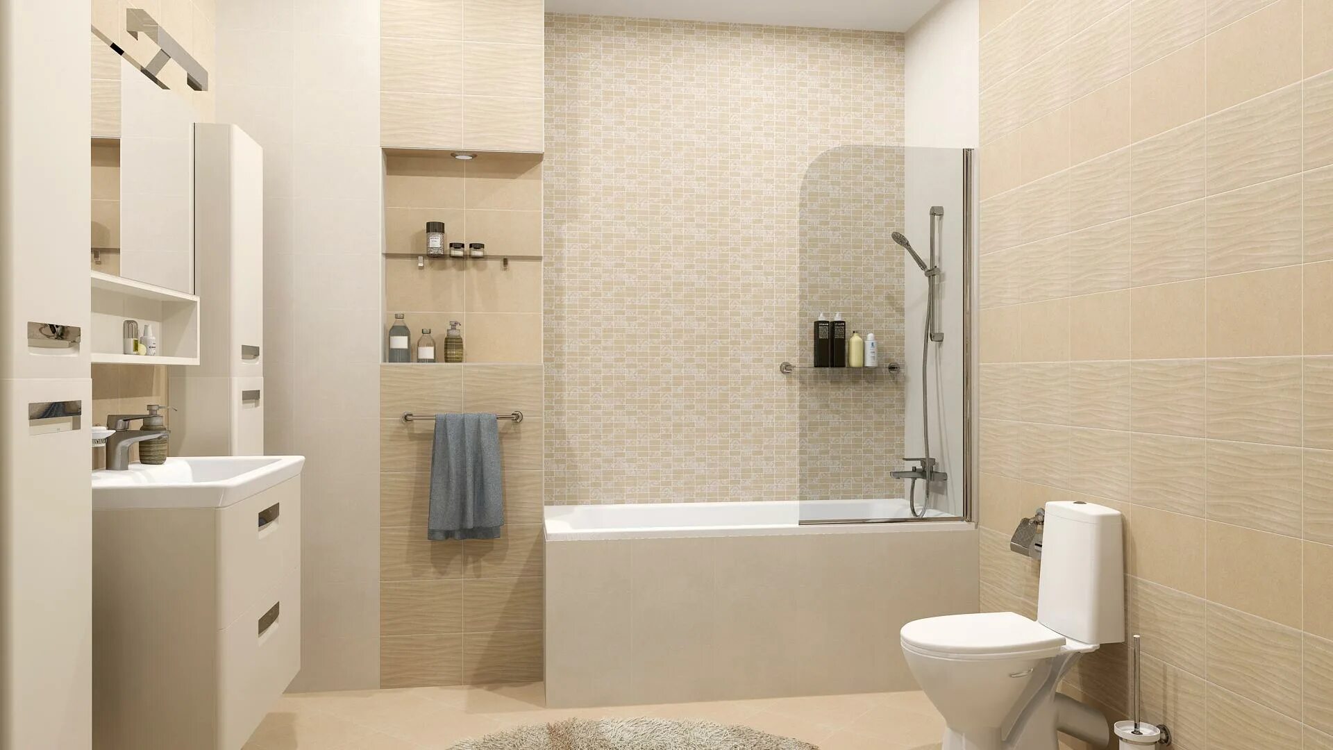 Плитка для ванной готовые решения фото ▶ Керамическая плитка, керамогранит Kerama marazzi для ванной цвет Бежевый. Купи