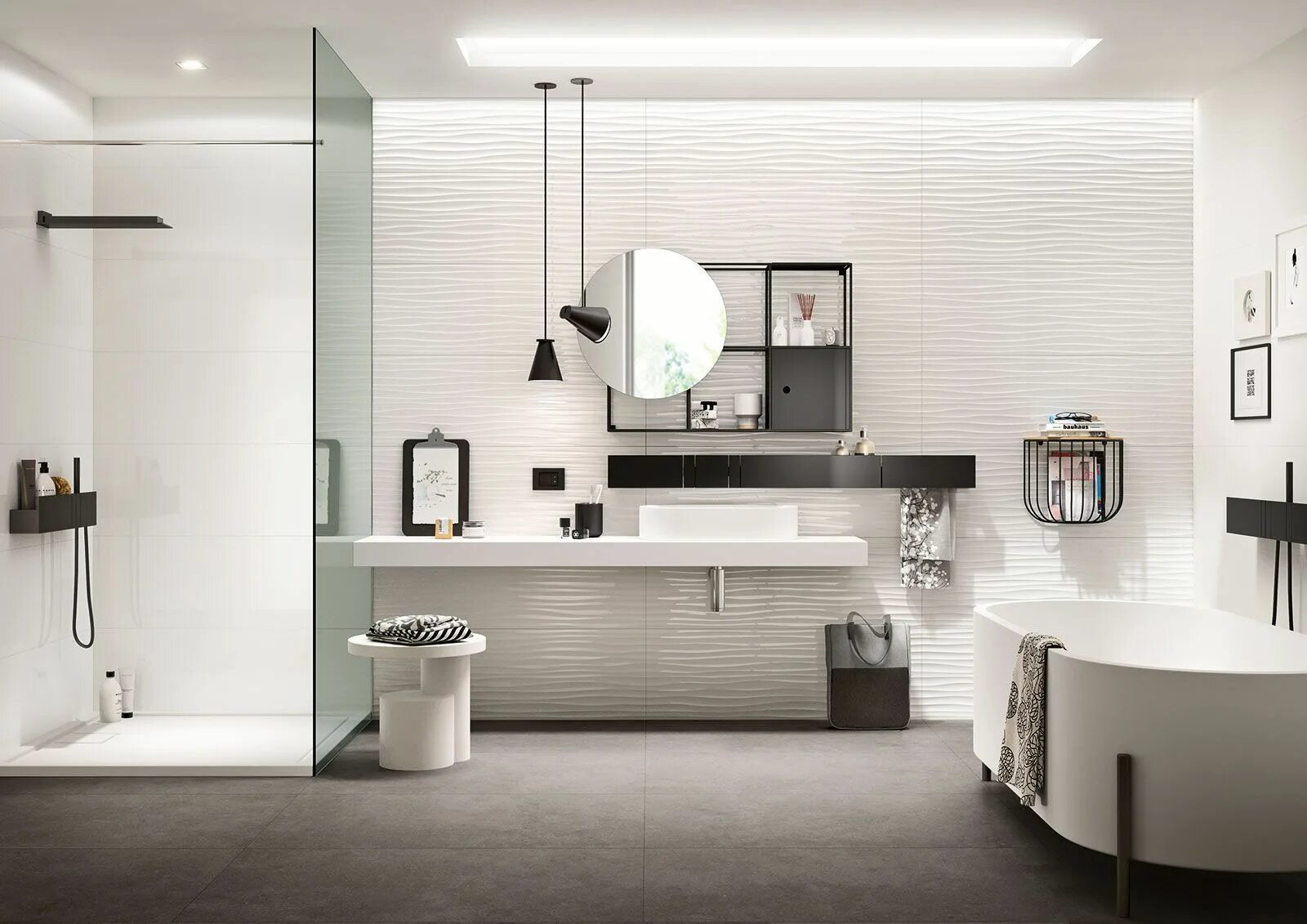Плитка для ванной картинки интерьеров Керамическая плитка Marazzi Italy Плитка Essenziale Flora 40х120 MMFP Мосплитка