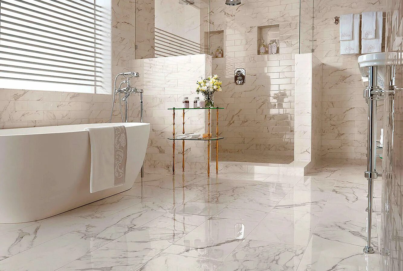 Плитка для ванной керамогранит фото LMKC Brick Calacatta Extra 8x31.5 плитка Atlas Concorde Italy - купить по цене 7