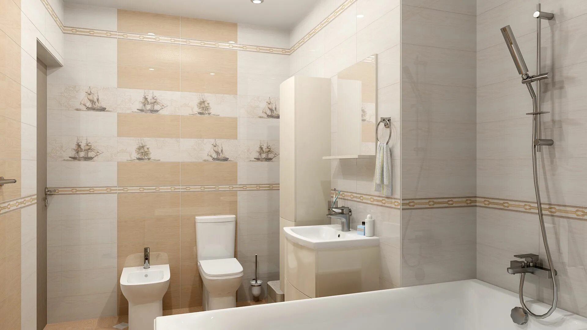 Плитка для ванной комнаты фото керама Коллекция Kerama Marazzi Кампанелла - интернет-магазин Отделкино City