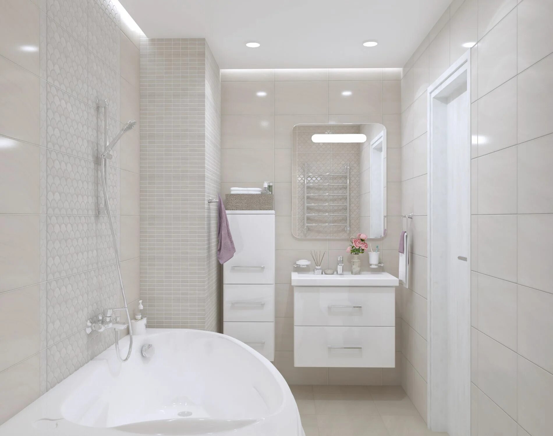 Плитка для ванной комнаты фото в интерьере Коллекция Kerama Marazzi Сияние - интернет-магазин Отделкино City