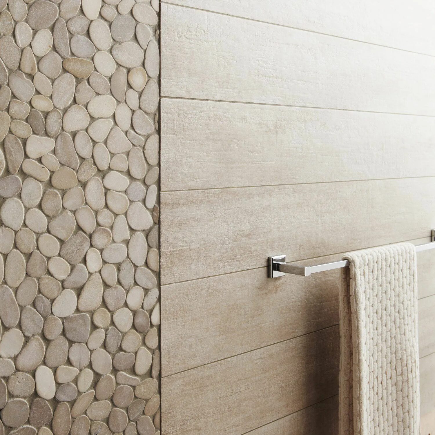Плитка для ванной на стены фото Carrelage sol et mur beige, Taiga l.15 x L.90 cm Galet salle de bain, Carrelage 