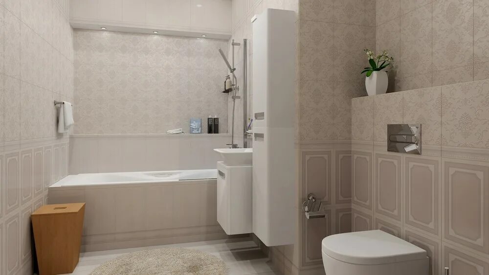 Плитка для ванной в интерьере реальные фото Коллекция бренда Kerama Marazzi: Дарлингтон Торговый Дом FLEXI