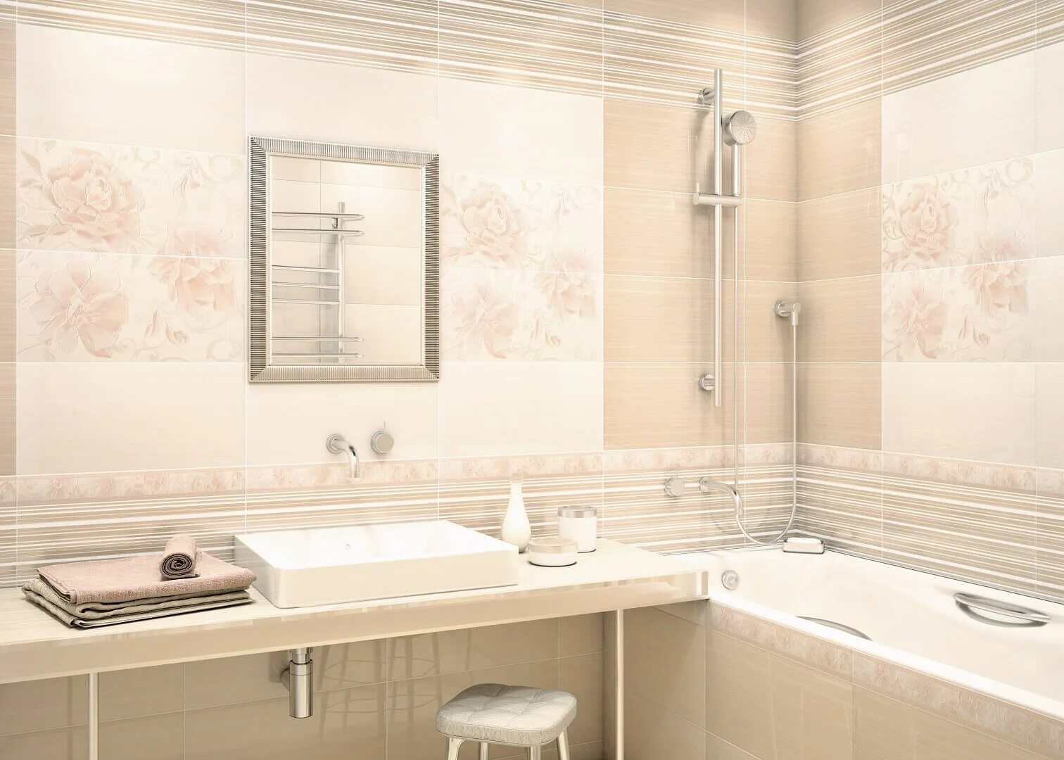 Плитка для ванной воронеж фото Pion Lines Beige 24.9x50 AltaCera - Плитка АльтаКера Пион Лайнс Беж бежевый купи