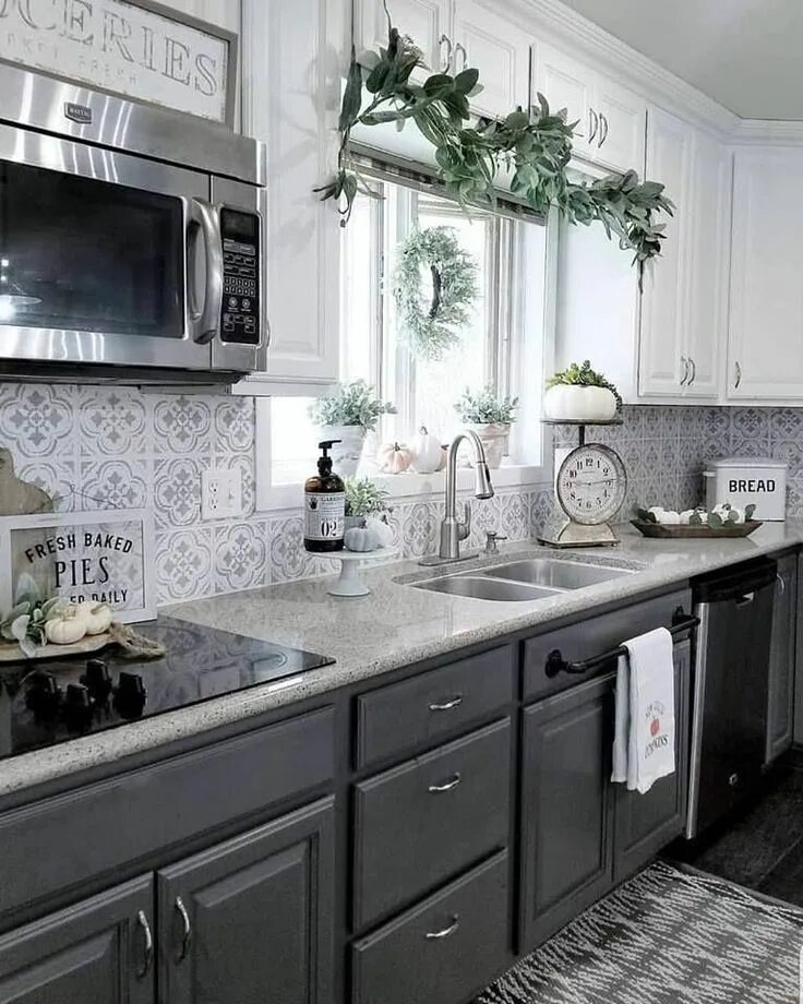 Плитка фартук кухня фото серая кухня Read More About Beautiful Kitchen Cabinets Do It Yourself #kitchenideasmagazine 