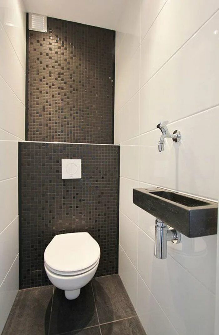 Плитка фото в туалете современном стиле Aménager une petite salle de bain à grand impact : conseils design pour réinvent