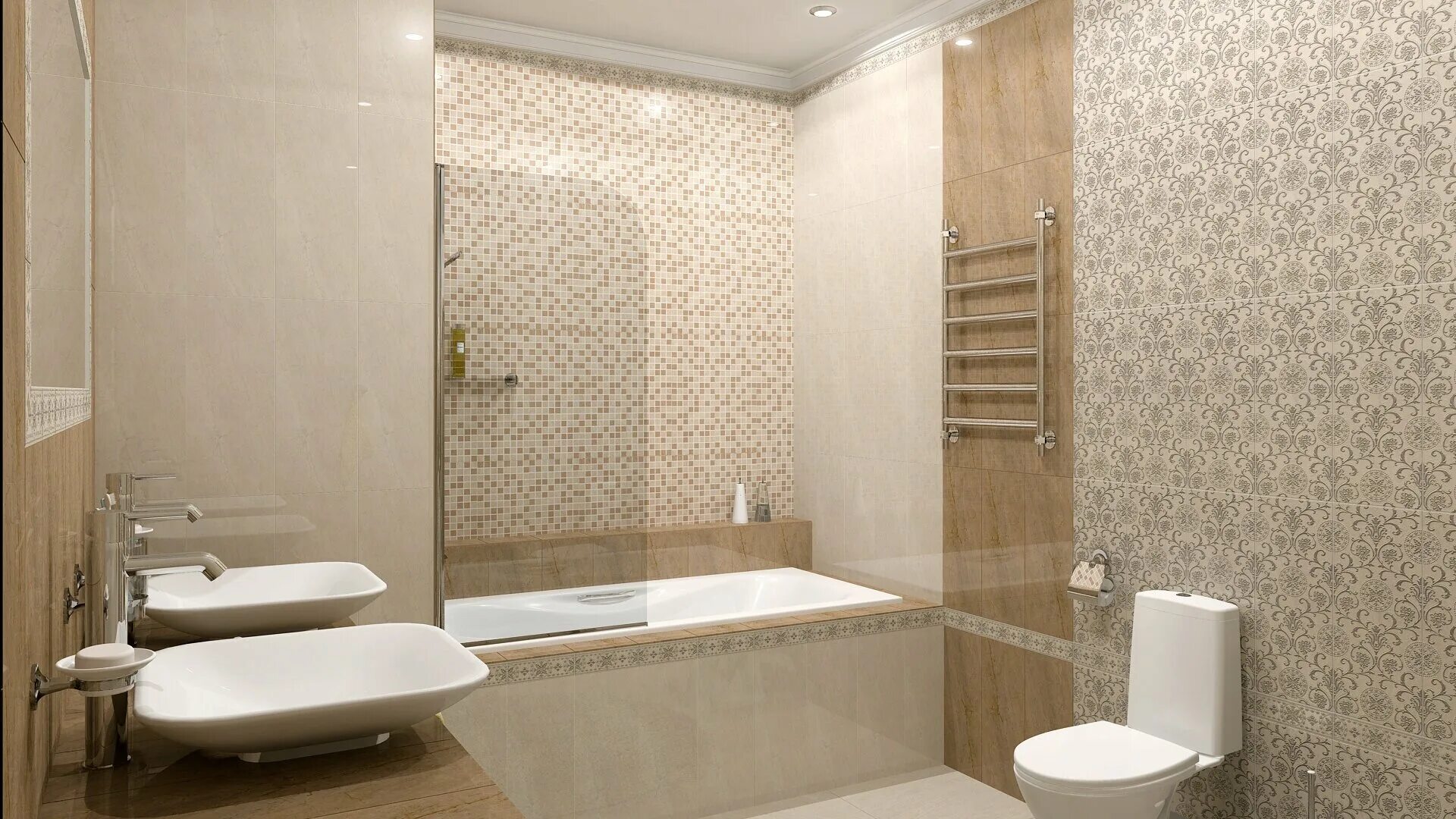 Плитка фото в ванной реальный дизайн Бордюр настенная KERAMA MARAZZI Формиелло STG\A413\7154, 50х6.3 см. - купить в и