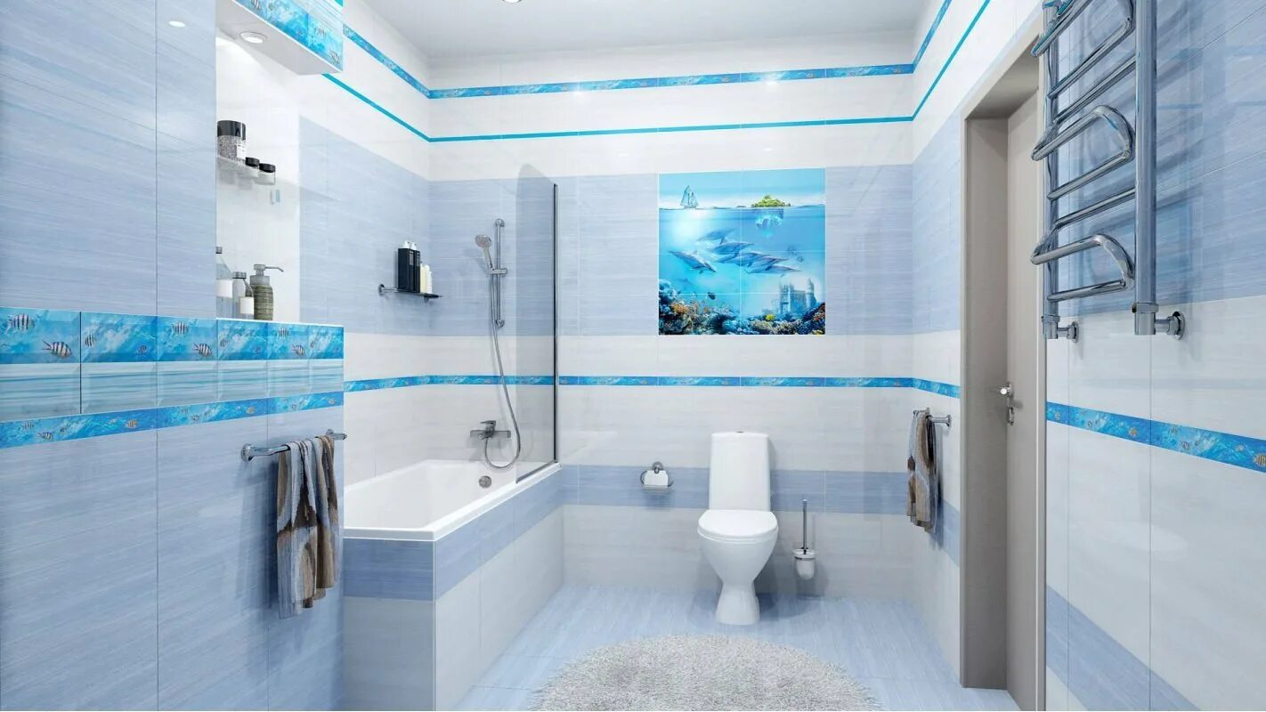 Плитка голубого цвета фото Церсанит Форвайнд белая BOG051 20x44 - Плитка Cersanit Fordewind белый купить в 