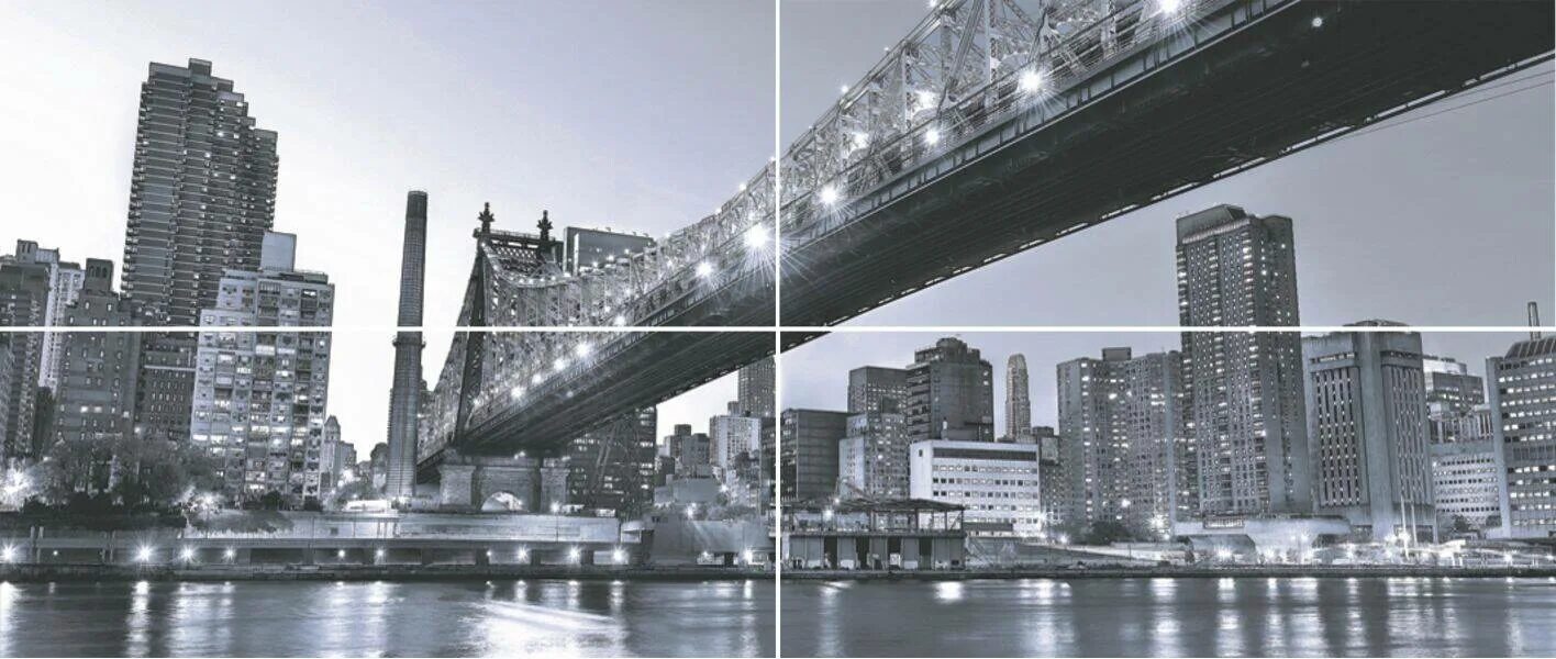 Плитка город фото Polcolorit Fortuna Digital NYCX4 панно 250x600(25x60см) - купить, цена, размер, 