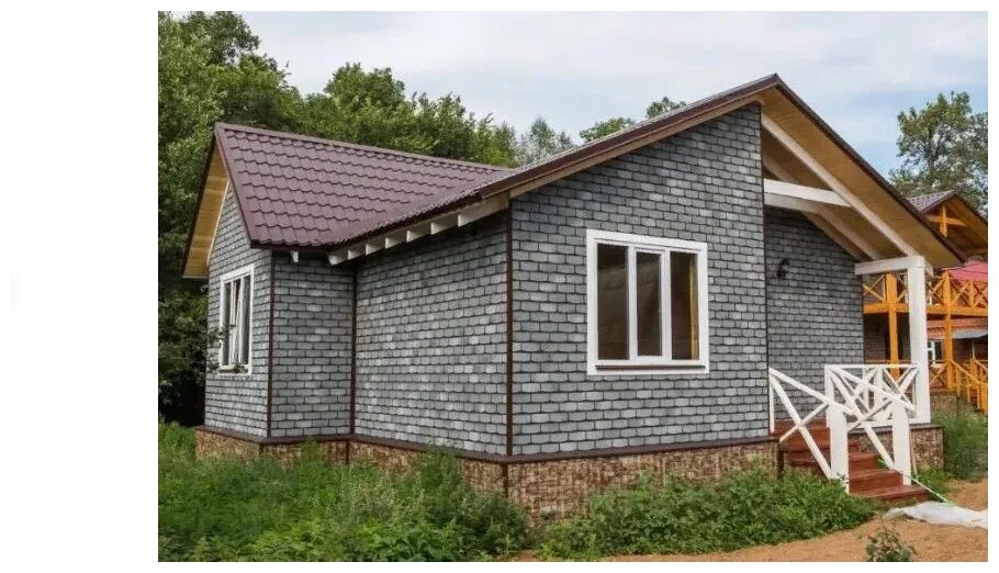 Плитка хауберк фото Фасадная плитка HAUBERK камень Сланец 2,2 м2 20шт. уп - купить в интернет-магази