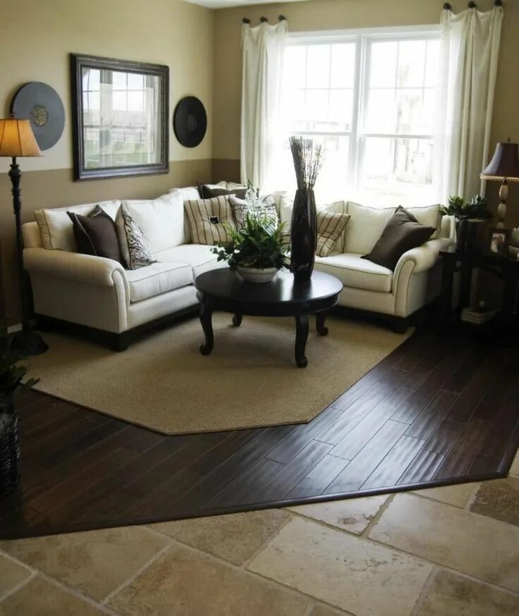 Плитка и ламинат в гостиной фото #Parket_old# parquet# пол #паркет# интерьер# interior# floor Style haven, Area r