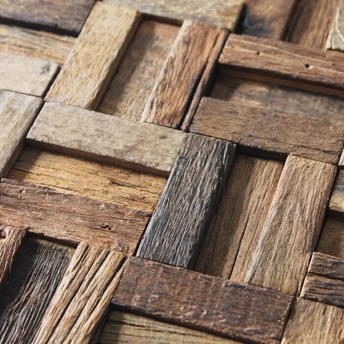 Плитка из дерева фото Ancient Ship Wood Mosaic, Floor Tiles, Wall Tiles, Rustic Wood Texture Wall Deco