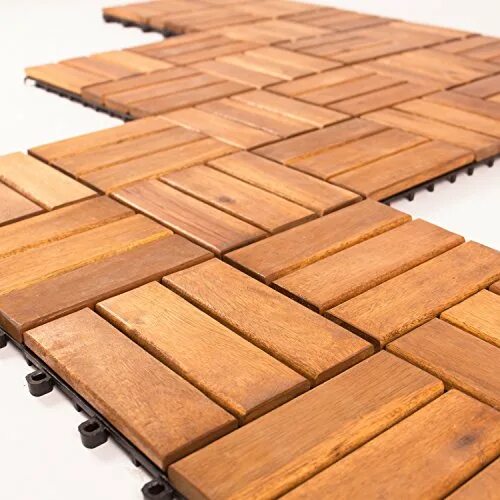 Плитка из дерева фото Купить плитка для балконов и террас Vanage Vanage Holzfliesen 27-er Kachel Set, 