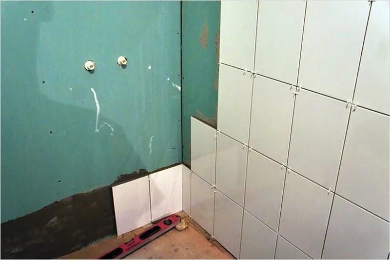 Плитка из гипсокартона фото Грунтовка для гипсокартона под плитку: надо ли в ванной, чем грунтовать