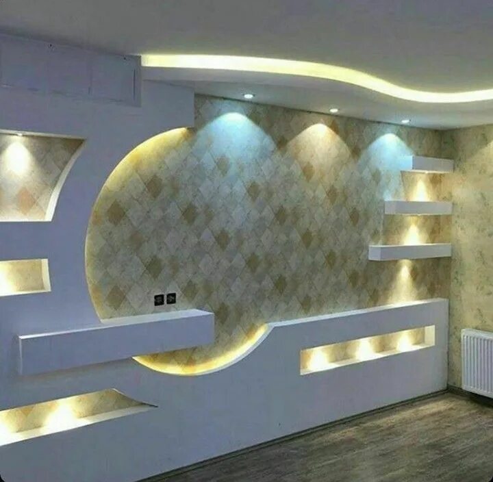 Плитка из гипсокартона фото ARS YAPİ DEKORASYON Tv wall design, House wall design, Ceiling design modern
