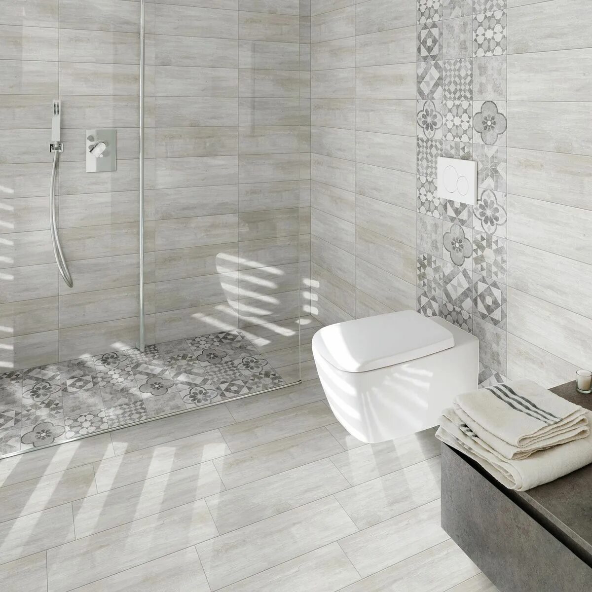 Плитка из леруа мерлен в интерьере ванной Unico Piastrelle Leroy Merlin Bagno Appartamento contemporaneo, Arredamento picc