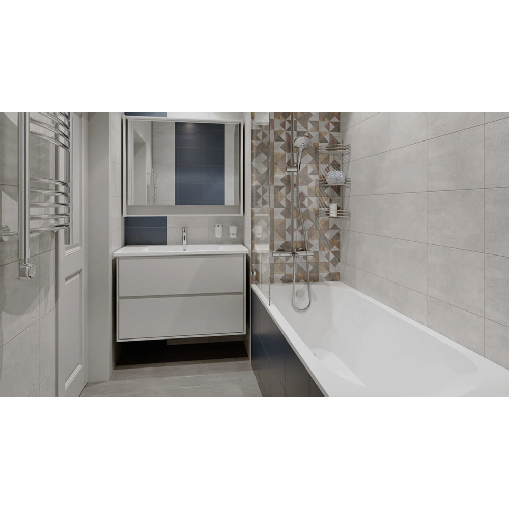 Плитка из леруа мерлен в интерьере ванной Плитка настенная Loft Grey 25х35 см 1.4 м² цвет светло-серый в Красноярске - куп