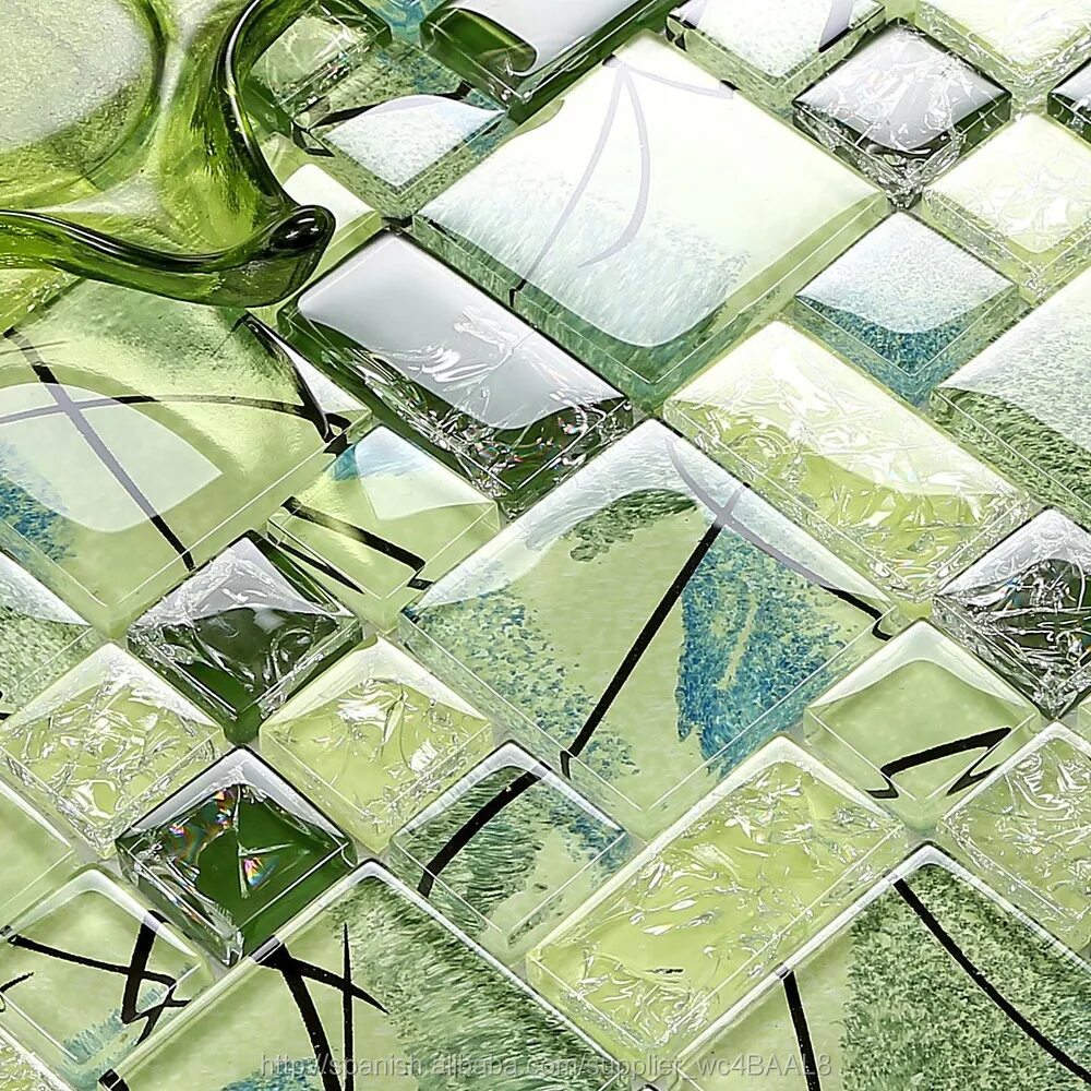 Плитка из стекла фото Nueva Mano De Pintura De Cristal Del Mosaico Del Azulejo Del Título / De La Pare