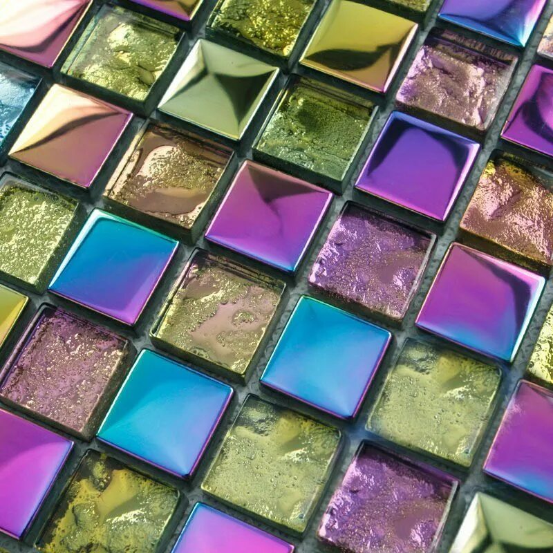 Плитка из стекла фото Crystal glass tile designs square electroplated craft iridescent mosaic tiles de