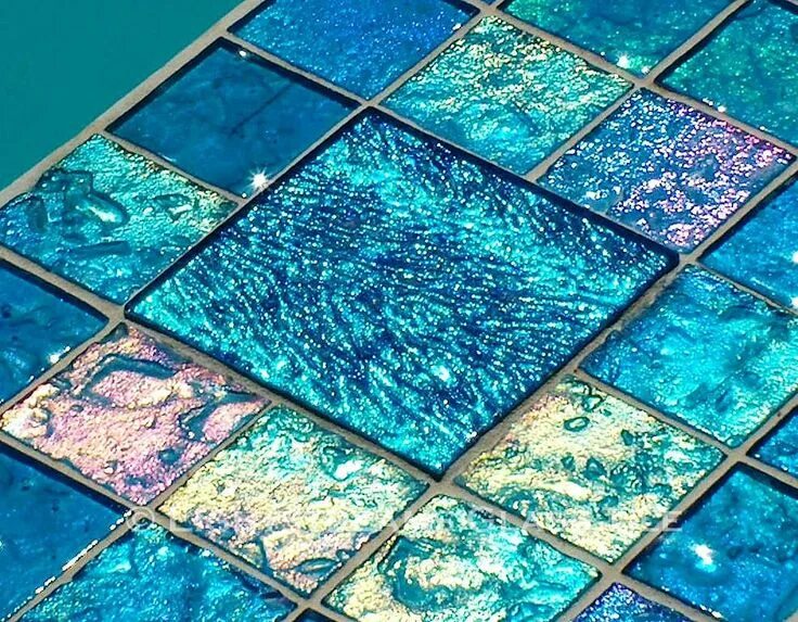 Плитка из стекла фото Lightstreams Glass Pool Tile Aqua Blue Glass pool tile, Pool tile, Aqua glass ti