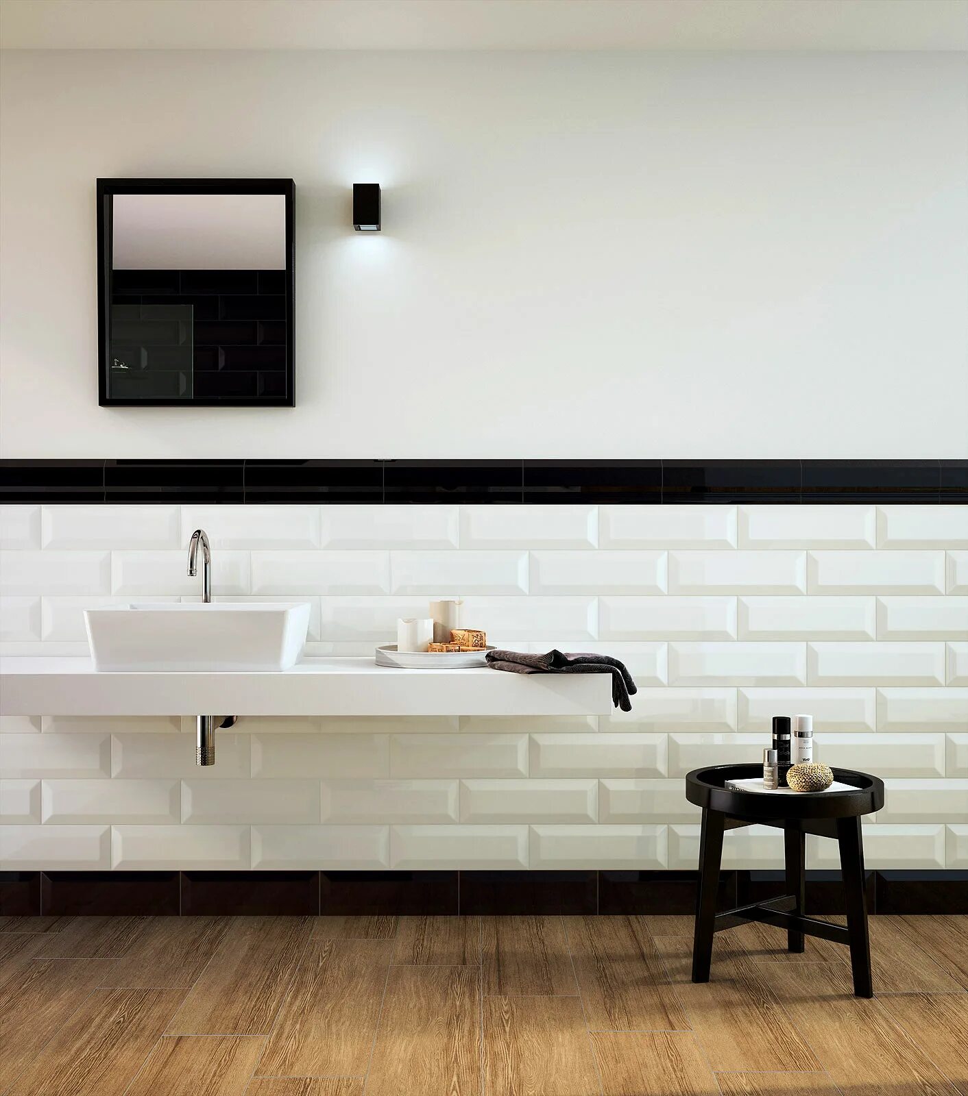 Плитка кабанчик фото в интерьере Oxford Merton Blanco DCCN 1.5*12.4 плитка Marazzi Espana, Испания - купить в инт