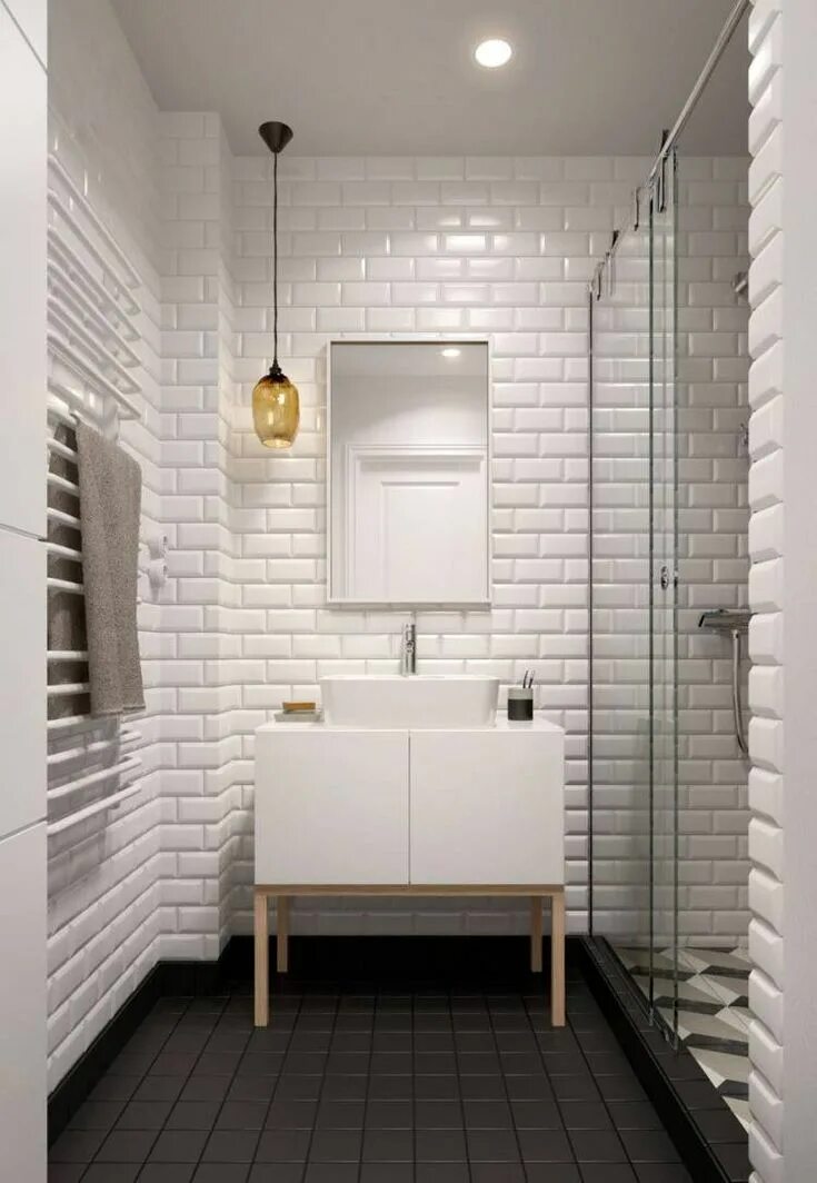Плитка кабанчик фото в интерьере Дело молодое White bathroom tiles, Bathroom design decor, Bathroom interior