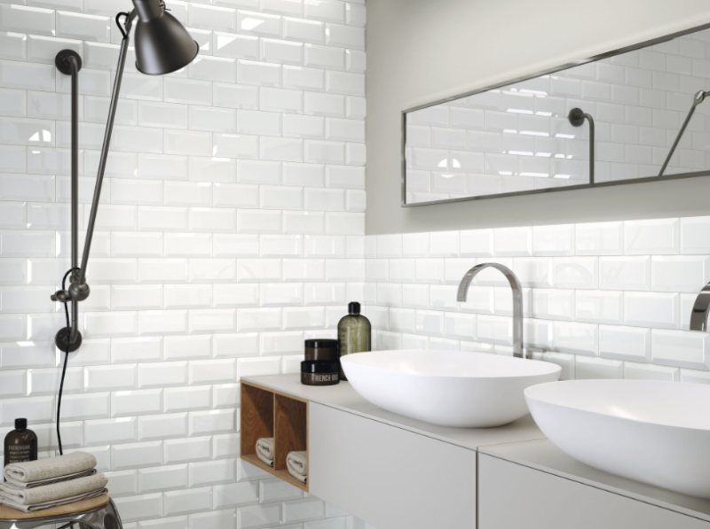 Плитка кабанчик фото в интерьере E00952T15564 Metro Celadon 7.5x15 плитка Doremail, Тунис - купить в интернет-маг