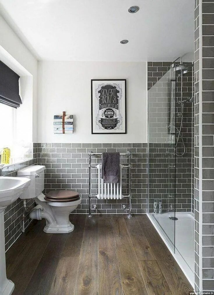 Плитка кабанчик в ванной дизайн 47+ Awesome Farmhouse Bathroom Tile Floor Decor Ideas and Remodel to Inspire You