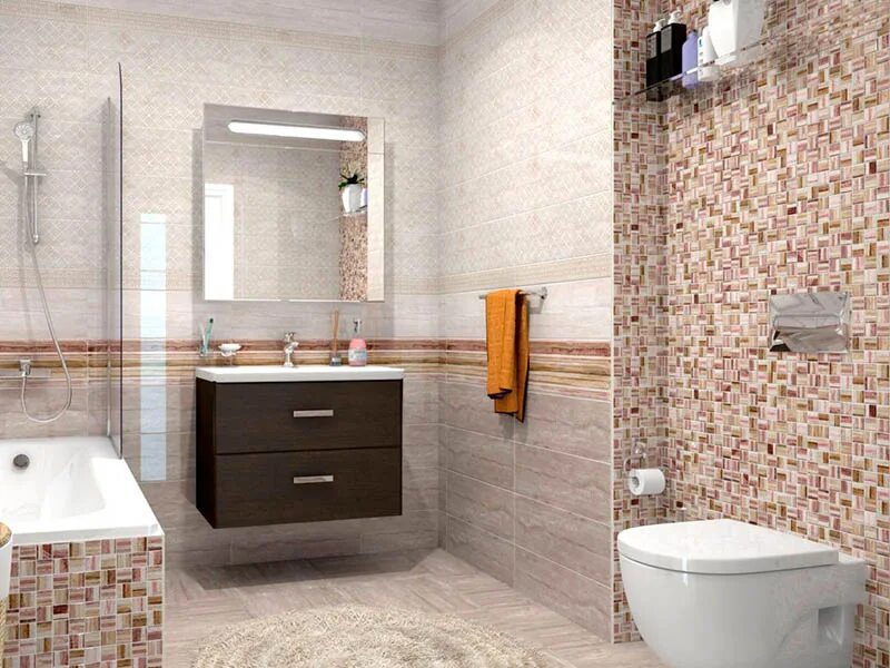 Плитка кафель фото Церсанит Альба многоцветная AI2O451DT 19.8x59.8 - Вставка Cersanit Alba разноцве