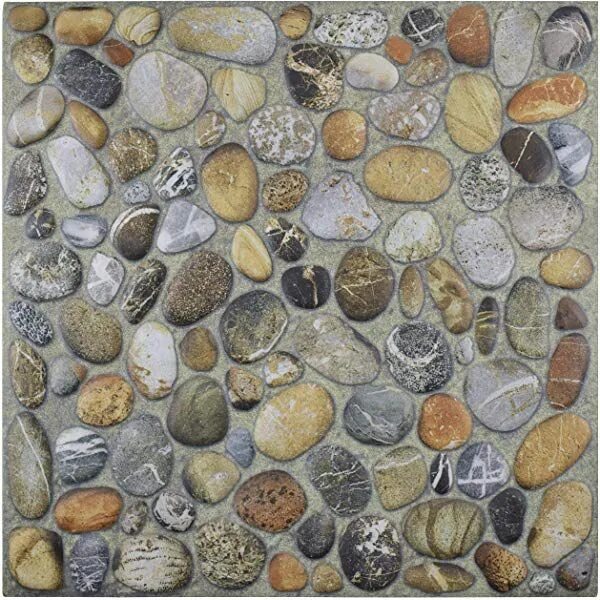Плитка камня фото Mixed Natural River Rock Pebble Tile / 10 Sq Ft - Limestone Tiles - Amazon.com P