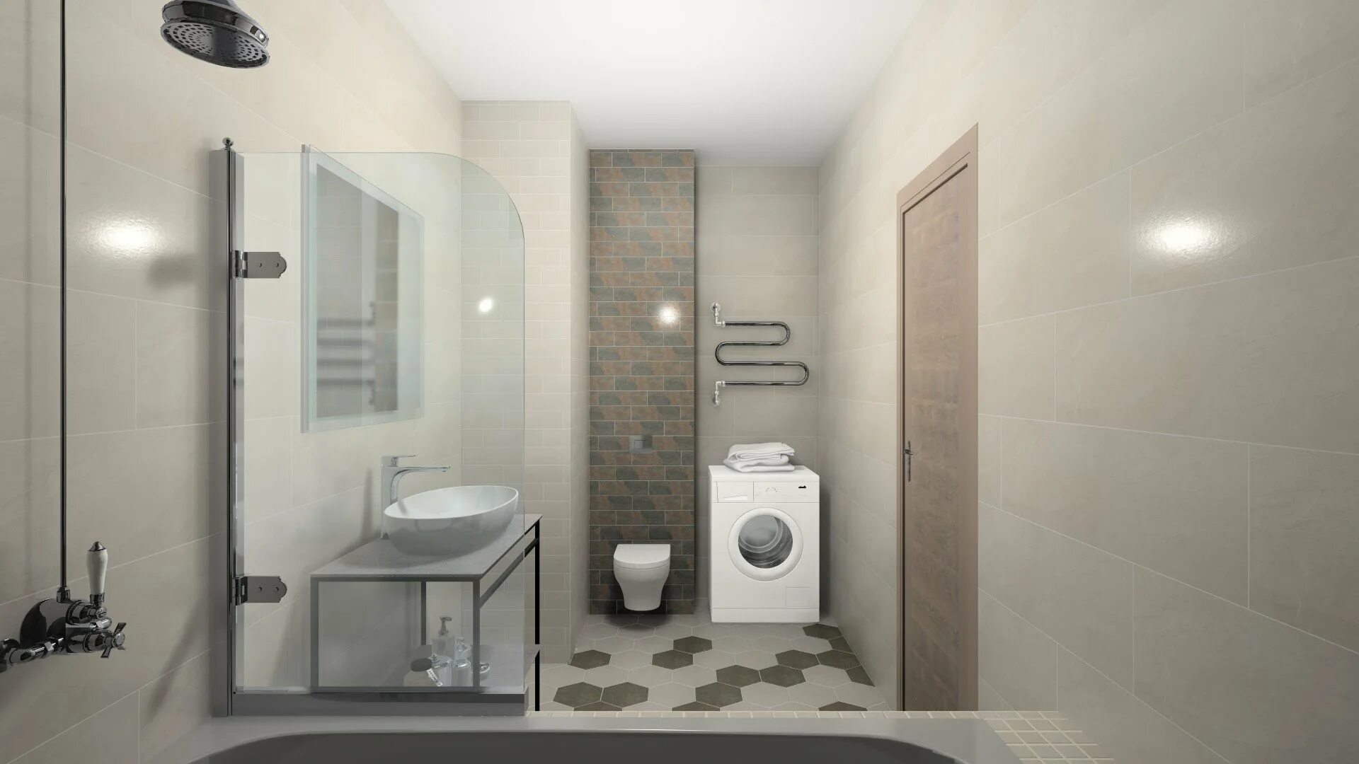 Плитка кантата керама марацци в интерьере ванной Коллекция Kerama Marazzi Рамбла - интернет-магазин Отделкино City
