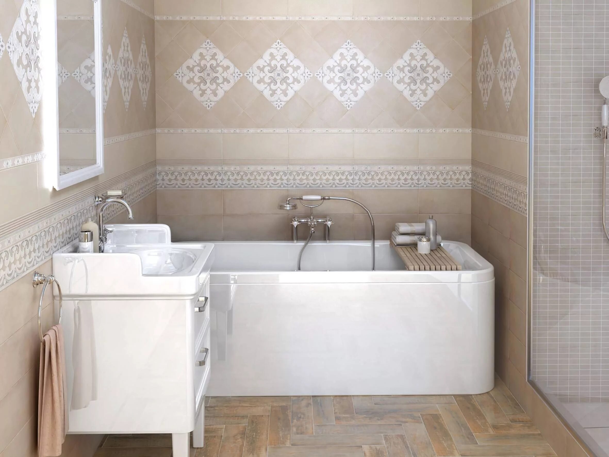 Плитка керама марацци каталог фото Дистинто бежевый обрезной DD320900R 15x60 Керамогранит Керама Марацци (Kerama Ma