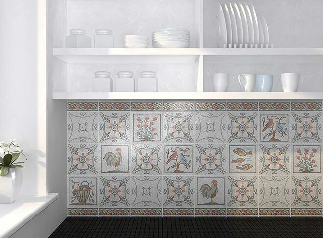Плитка керама марацци в интерьере кухни Плитка Равенна (Kerama Marazzi), купить коллекцию Равенна в Москве