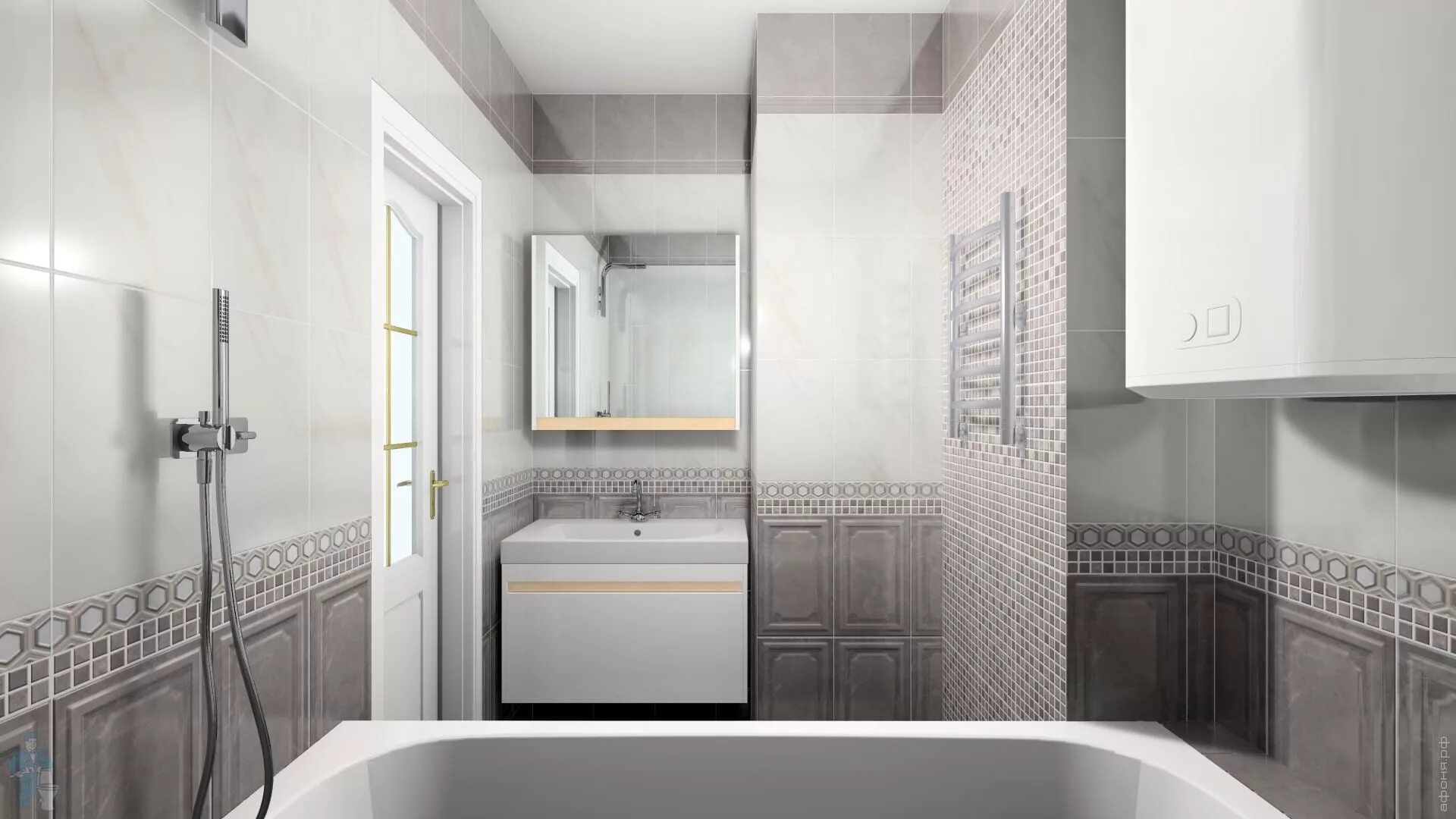 Плитка kerama marazzi в интерьере фото Гран Пале серый панель 25x40 6354 Плитка Керама Марацци (Kerama Marazzi) купить 