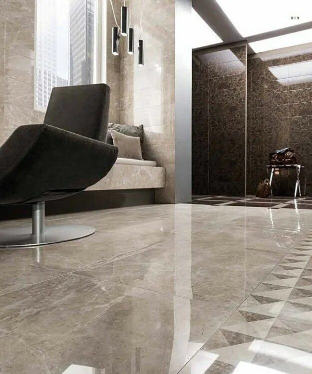 Плитка керамогранит фото интерьера Керамогранит Italon Elite Grey Inserto Illusion Люкс 590х590 мм - купить, цена