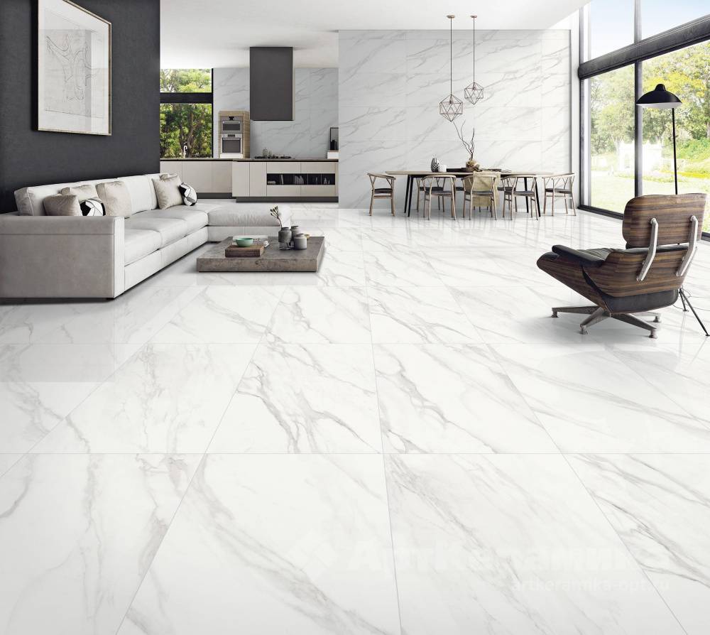 Плитка керамогранит фото цена Керамогранит Laparet Calacatta Superb 60х60 белый, полированный купить в Симферо