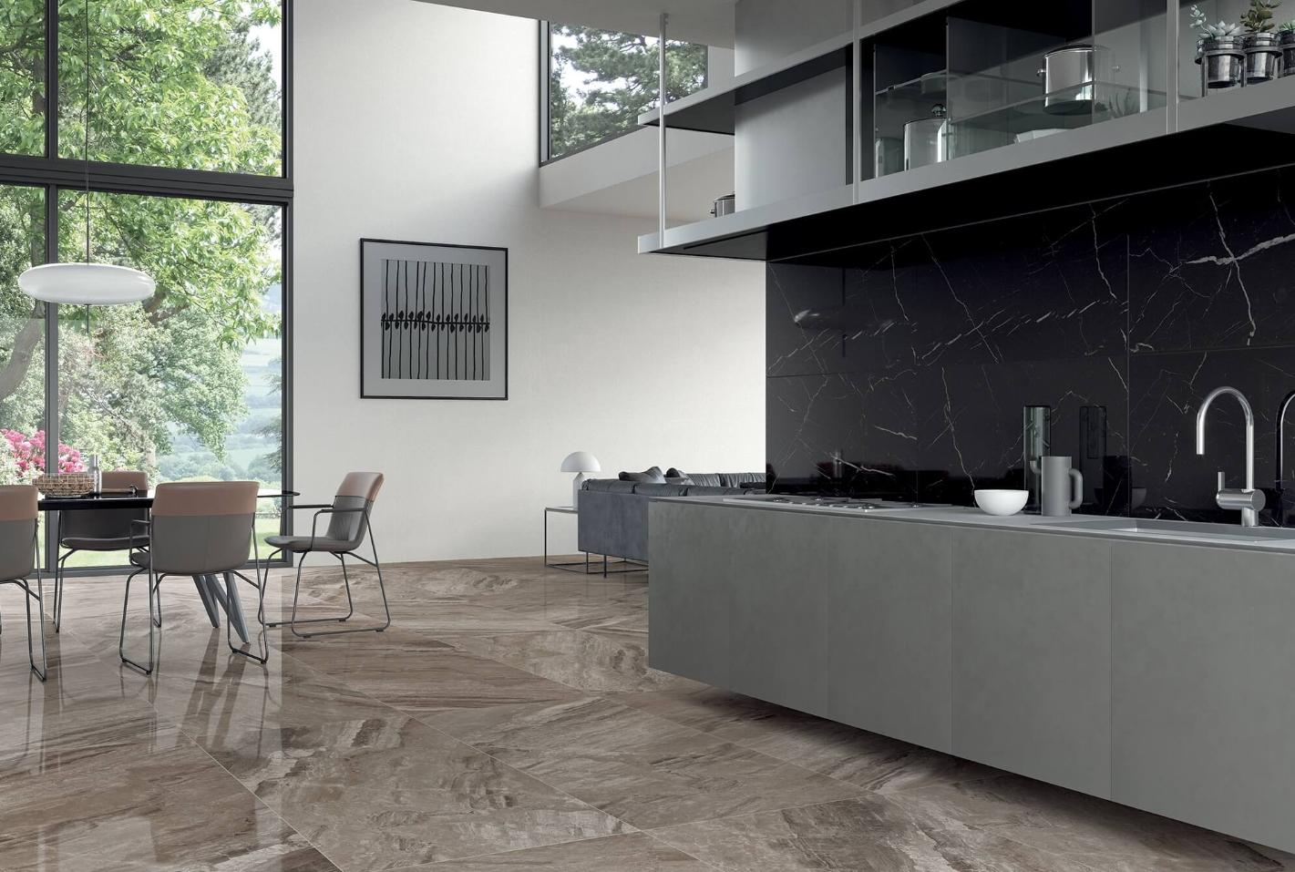 Плитка керамогранит на кухне фото Magistra Lux Fior di Bosco 100*100 Керамогранит Serenissima Cir, Италия - купить