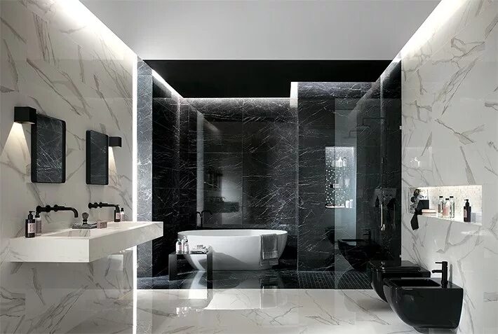 Плитка керамогранит в ванную комнату фото Керамическая плитка Roma Classic Carrara Brillante 30,5x91,5 Fap купить по цене 
