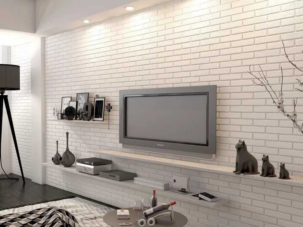 Плитка кирпич в интерьере фото Плитка под белый кирпич BrickStyle The Strand 080020 купить