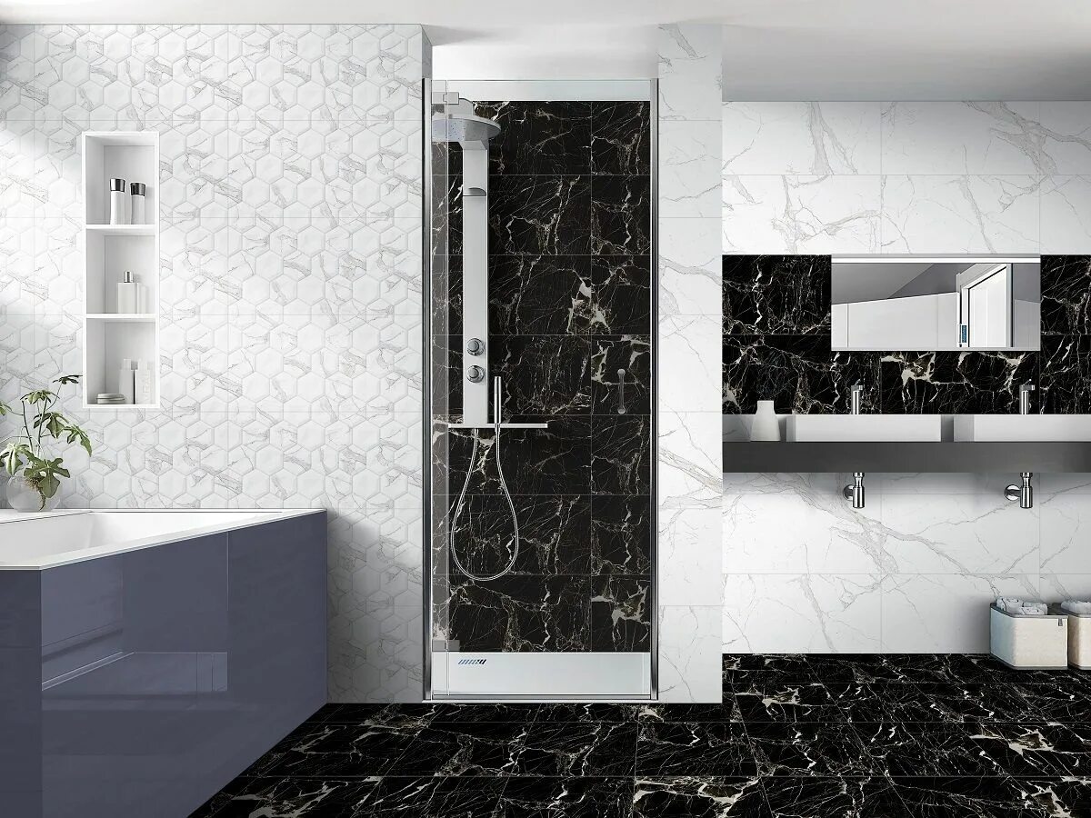 Плитка куба в интерьере ванной Керамическая плитка настенная Cube Ceramica Insomnia Mosaic 30*60 купить в Симфе