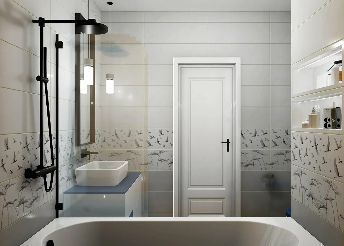 Плитка куба в интерьере ванной фото Плитка trendy meissen keramik в интерьере - фото