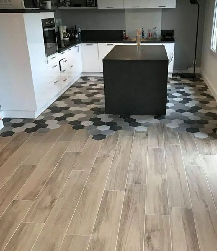 Плитка ламинат на кухне фото цена Carrelage : les 50 plus beaux sols repérés sur Pinterest #kitchenfloor Kitchen f
