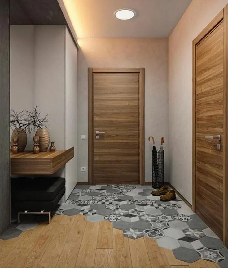 Плитка ламинат в прихожей фото Pin on Прихожая Floor design, Home room design, Living room design small spaces