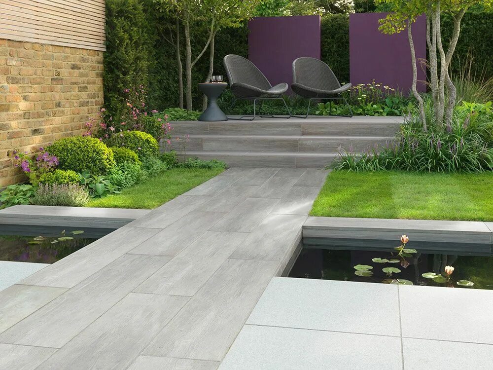 Плитка ландшафтного дизайна Knotwood Vitrified Porcelain Wood Plank Paving Stonemarket Contemporary garden d