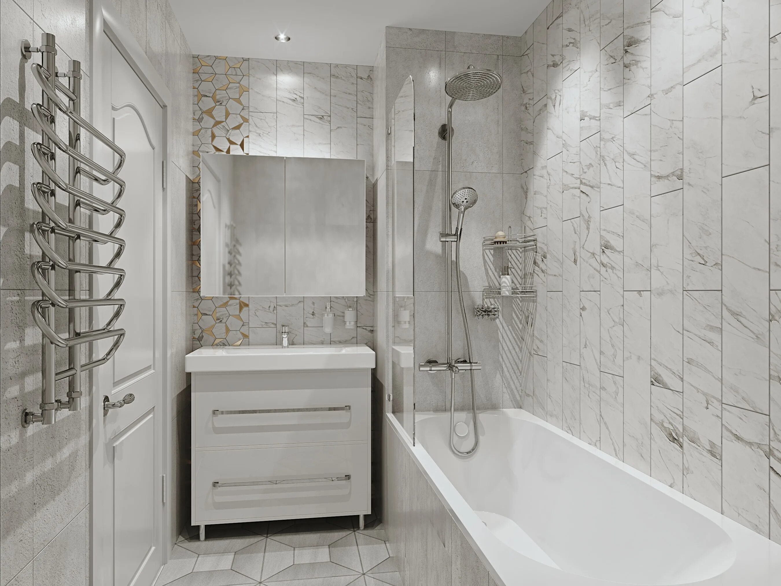 Плитка леруа ванной дизайн Керамогранит Marble 15х60 см 1.36 м² цвет белый - купить в Алматы по цене 7344 т